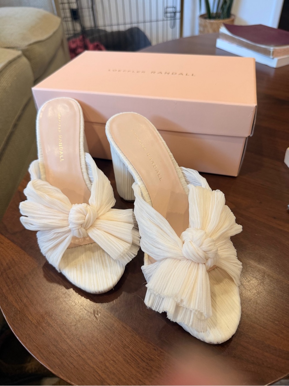 Loeffler Randall Penny Pearl Pleated Bow Heel